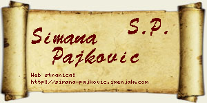 Simana Pajković vizit kartica
